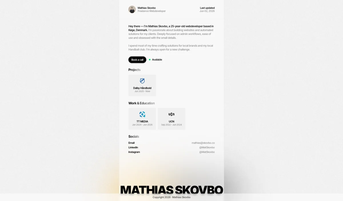 Personlig Portfolio